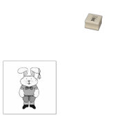 Bunny met een bel in zijn oor rubberstempel (Gestempeld)