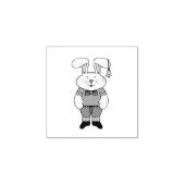 Bunny met een bel in zijn oor rubberstempel (Afrduk)