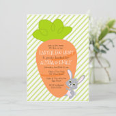 Bunny met een Big Carrot-uitnodiging Kaart (Staand voorkant)