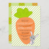 Bunny met een Big Carrot-uitnodiging Kaart (Voorkant / Achterkant)