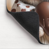 Bunny met een chocolade liefdeshart muismat (Hoek)