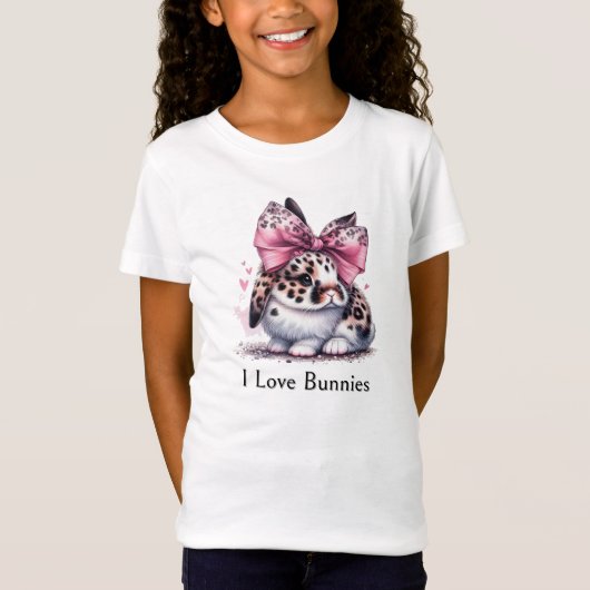Bunny Met Een Haarboog Charmant T-shirt (Voorkant)