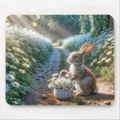 Bunny met een mand van witte madeliefjes muismat (Voorkant)
