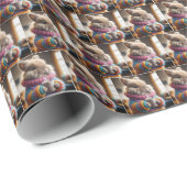 Bunny met een warme kop koffie cadeaupapier (Rol Hoek)