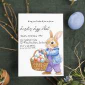 Bunny met eieren in mand paaseieren jacht kaart