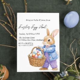 Bunny met eieren in mand paaseieren jacht kaart