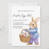 Bunny met eieren in mand paaseieren jacht kaart (Voorkant)