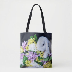 BUNNY MET FLOWERS CANVAS TAS