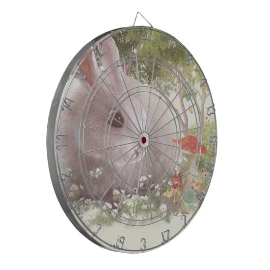 Bunny met Flowers Dartbord (Voorkant Links)