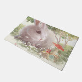 Bunny met Flowers Deurmat (Schuin)