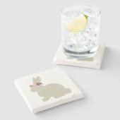 Bunny met Flowers die paasgesteente Onderzetter sc (Zijkant)