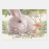 Bunny met Flowers Inpakpapier Vel (Voorkant 3)