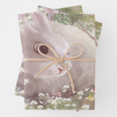 Bunny met Flowers Inpakpapier Vel (In situ)