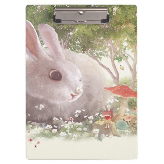 Bunny met Flowers Klembord (Voorkant)