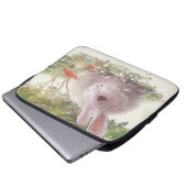 Bunny met Flowers Laptop Sleeve (Voorkant onderkant)