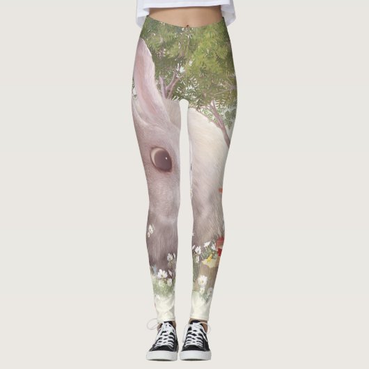 Bunny met Flowers Leggings (Voorkant)
