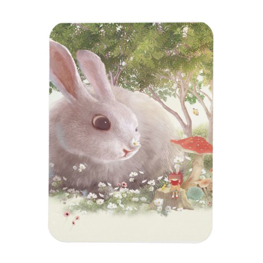 Bunny met Flowers Magneet (Verticaal)