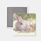 Bunny met Flowers Magneet (Voorkant / Achterkant)