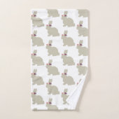 Bunny met Flowers Painting Pattern Towel Set Bad Handdoek (Handdoek)