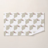 Bunny met Flowers Painting Pattern Towel Set Bad Handdoek (Handdoek)