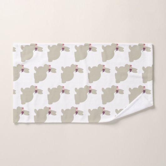 Bunny met Flowers Painting Pattern Towel Set Bad Handdoek (Handdoek)