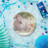 Bunny met Flowers Papieren Bordje (Feest)