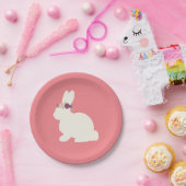 Bunny met Flowers Pink Party Paper Bord (Feest)