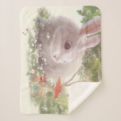 Bunny met Flowers Sherpa Deken (Voorkant)