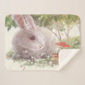 Bunny met Flowers Sherpa Deken (Voorkant (horizontaal))