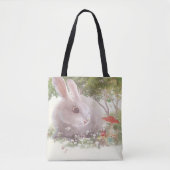 Bunny met Flowers Tote Bag (Voorkant)