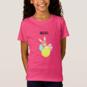 BUNNY MET GECOLOREERDE EIEREN DOUANEPINK T-Shirt (Voorkant)