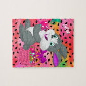 BUNNY MET GECOLOREERDE EIEREN IN BASKET JIGSAW PUZ LEGPUZZEL (Horizontaal)