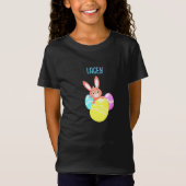 BUNNY MET GECOLOREERDE EIEREN, ZWARTE T-Shirt (Voorkant)