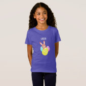 BUNNY MET GECOLOREERDE EIEREN, ZWARTE T-Shirt (Voorkant volledig)