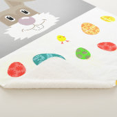 Bunny met gekleurde eieren sherpa deken. sherpa deken (3/4)