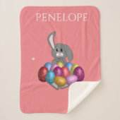 Bunny met gekleurde eieren sherpa deken. sherpa deken (Voorkant)