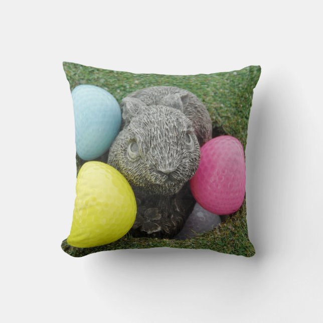 Bunny met gekleurde golfballen kussen (Voorkant)