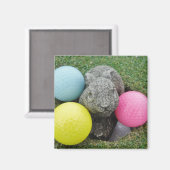 Bunny met gekleurde golfballen magneet (Voorkant / Achterkant)