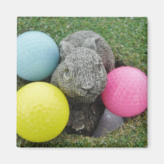 Bunny met gekleurde golfballen magneet (Voorkant)