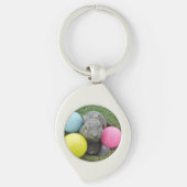 Bunny met gekleurde golfballen sleutelhanger (Voorkant)