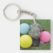 Bunny met gekleurde golfballen sleutelhanger (Voorkant)