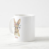 Bunny met Glasbloemen waterverf ontwerpen Koffiemok (Voorkant links)