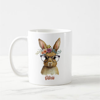 Bunny met Glasbloemen waterverf ontwerpen Koffiemok