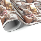 Bunny met I Love You Chocolate Heart Cadeaupapier (Rol Hoek)