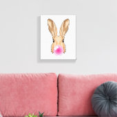 Bunny met kauwgom canvas afdruk (Insitu (Woonkamer))