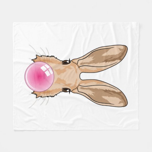 Bunny met kauwgom fleece deken (Voorkant (Horizontaal))