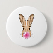 Bunny met kauwgom ronde button 7,6 cm (Voorkant)
