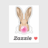 Bunny met kauwgom sticker (Vel)