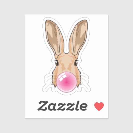 Bunny met kauwgom sticker (Vel)