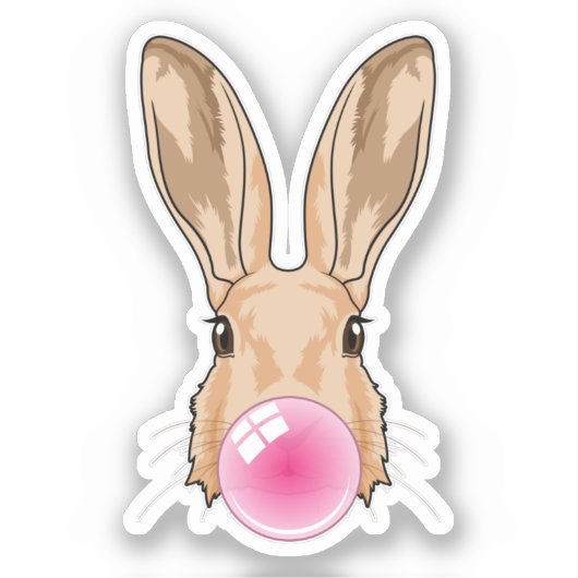 Bunny met kauwgom sticker (Voorkant)